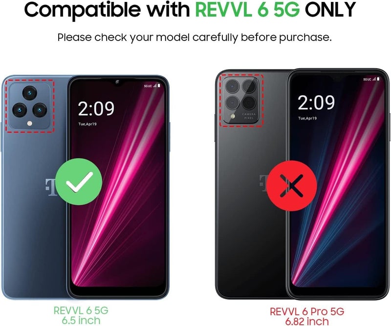 NZND Case for T-Mobile REVVL 6 5G / REVVL 6X 5G with [Built-in Screen Protector], Full-Body Shockproof Protective Rugged Bumper Cover, Impact Resist Phone Case (Black) - Image 2